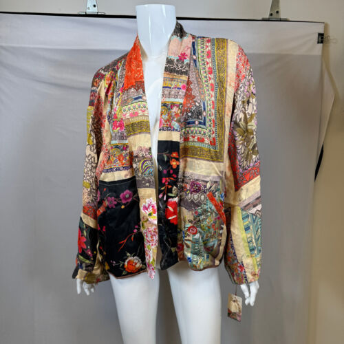 Neu mit Etikett Johnny Was Wende Kallaway Pathchwork Flora Kimono Jacke Seitentasche XS - Bild 2 von 23