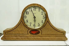 STONEYBROOK -HANDCRAFTED SOLID OAK MANTEL CLOCK WITH HARMONIC CHIMES