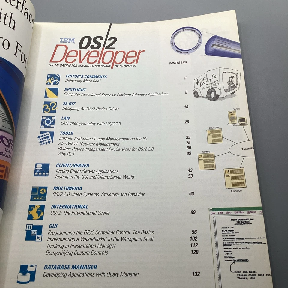 IBM OS/2 DEVELOPER MAGAZINE Winter 1993 VOL 5 NO. 1 *RARE* - Image 2 of 4