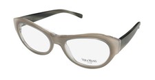 NEW VERA WANG LUXE LARISA EYEGLASSES PLASTIC FULL-RIM ITALY CAT EYE BEIGE WOMENS