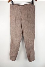 J. JILL Love 100 Linen Sz XS Pull On Pants Relaxed Fit Brown Beach Resort