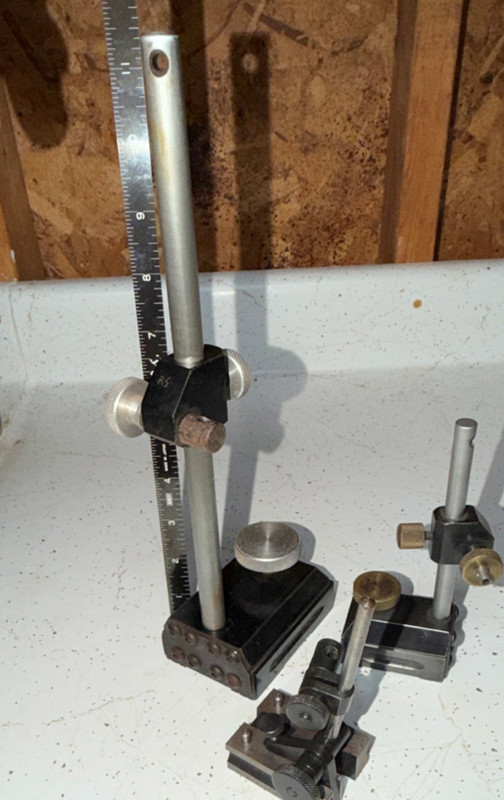 Lot of 3 indicator bases with Adjustable Arms