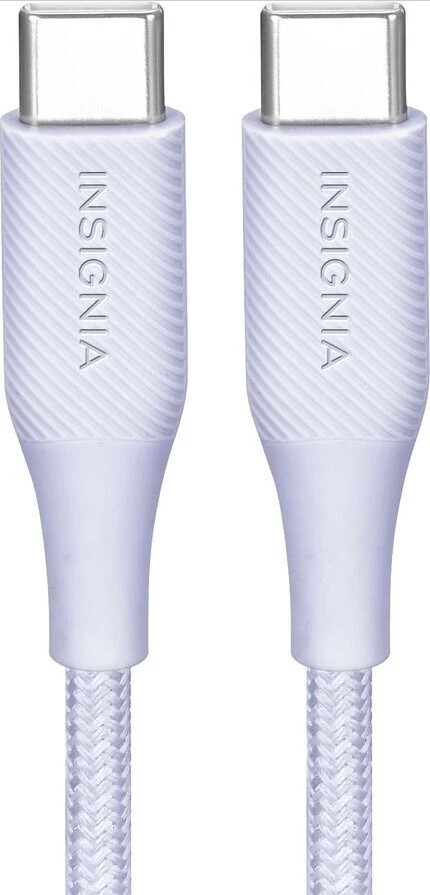NEW Insignia 5ft USB-C to USB-C Charge Sync Braided Cable LIGHT PURPLE Power 60w