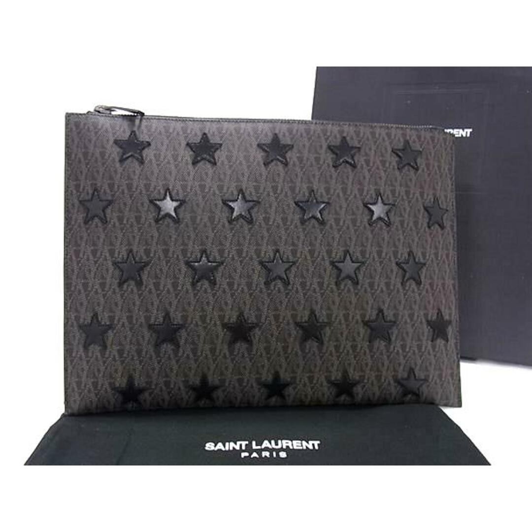 Saint Laurent Borsa Pochette Stella Pelle PVC S Uomo Marrone Nero Fm0779