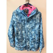 Under Armour Youth Coldgear Infrared Hooded Ski Snowboard Jacket Blue Tie Dye L