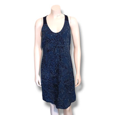 Tommy Bahama Blue Fern Sleeveless Dress-Small-Linen Blend-Tropical-Lightweight
