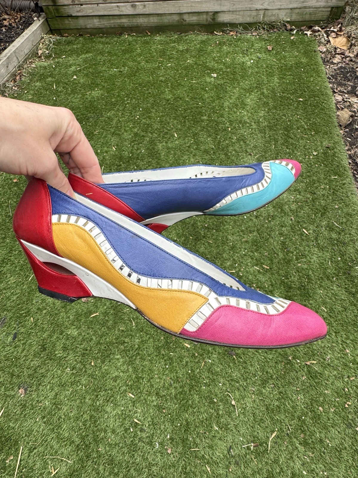Stuart Weitzman Colorblock Multicolor Pointed Toe… - image 1