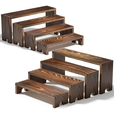 2er Set mehrstufige Aussteller aus Holz, stapelbarer Aussteller pe6241