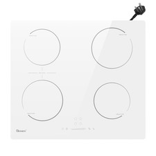 GlONlEN Plug in Induction Hob White 13 Amp 2800W 59cm Integrated Electric