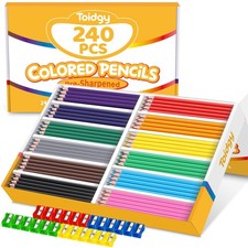 240 Packs Colored Pencils Bulk Classroom, for Kids 12 Assorted Colors, Coloring