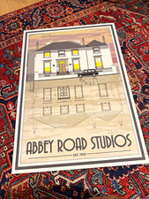 Abbey Road Studios Poster - Music Illustration, Unframed Paper, Buildings/Auto