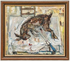 Joseph Pignon (1920-1990)  - Mid 20th Century Oil, Still Life With a Hare