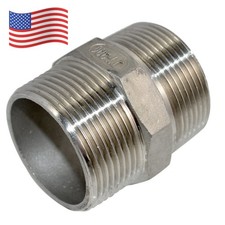 1-1/2" 1.5 inch Male MM connectorPipe Fitting Hex Nipple NPT Stainless Steel 304