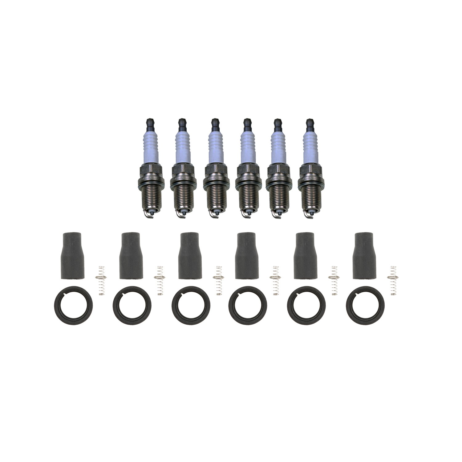 Denso 6 U-Groove Spark Plugs  NGK 6 Coil Boot Kit for Santa Fe 3.3L V6 2007