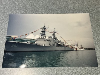 USS John Hancock DD-981 Destroyer Navy ORIGINAL COLOR PHOTO 6X4 IN PORT OF MIAMI