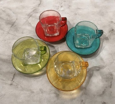 Pasabache Turkish Glass Coffee Set for 4 Glass Cups.