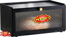 Panera negra para encimera de cocina - Panera moderna de bamb� con ventana para