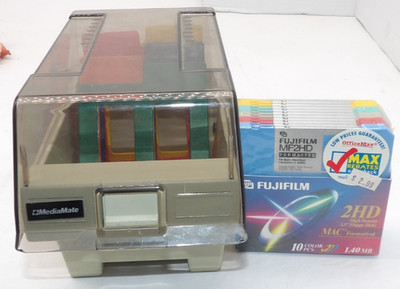 MediaMate 3.5'' Diskette Disk Storage Box Case Holder w/5 Dividers Fujifilm MF2HD
