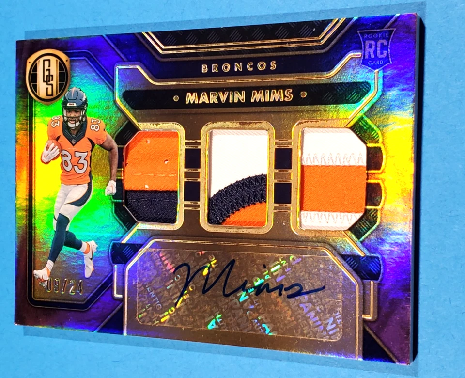 2023 PANINI GOLD STANDARD MARVIN MIMS ROOKIE AUTO PATCH SIGNATURE SP #09/24 - Image 2 of 4