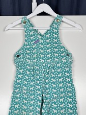 Vintage OshKosh B'Gosh Vestbak Overalls Turquoise Corduroy Horse print Kids 4T
