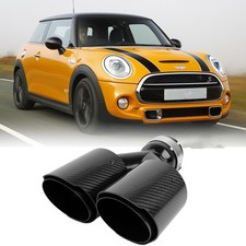 Carbon Fiber 2.5"In/4" Dual Quad Outlet Exhaust Tip For Mini Cooper R53 R56 R58