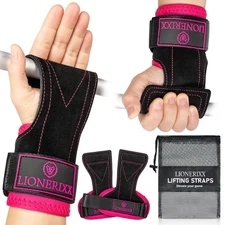 Black/Purple Weight Lifting Grips for Women - Professional Wrist Straps for W...