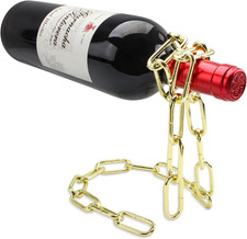 Magico Portabottiglie Di Vino, Catena Sospesa, Portabottiglie in Acciaio – Oro