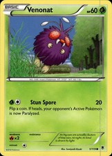 Pokemon TCG Card Venonat Grass XY - Phantom Forces PHF 1/119 2014