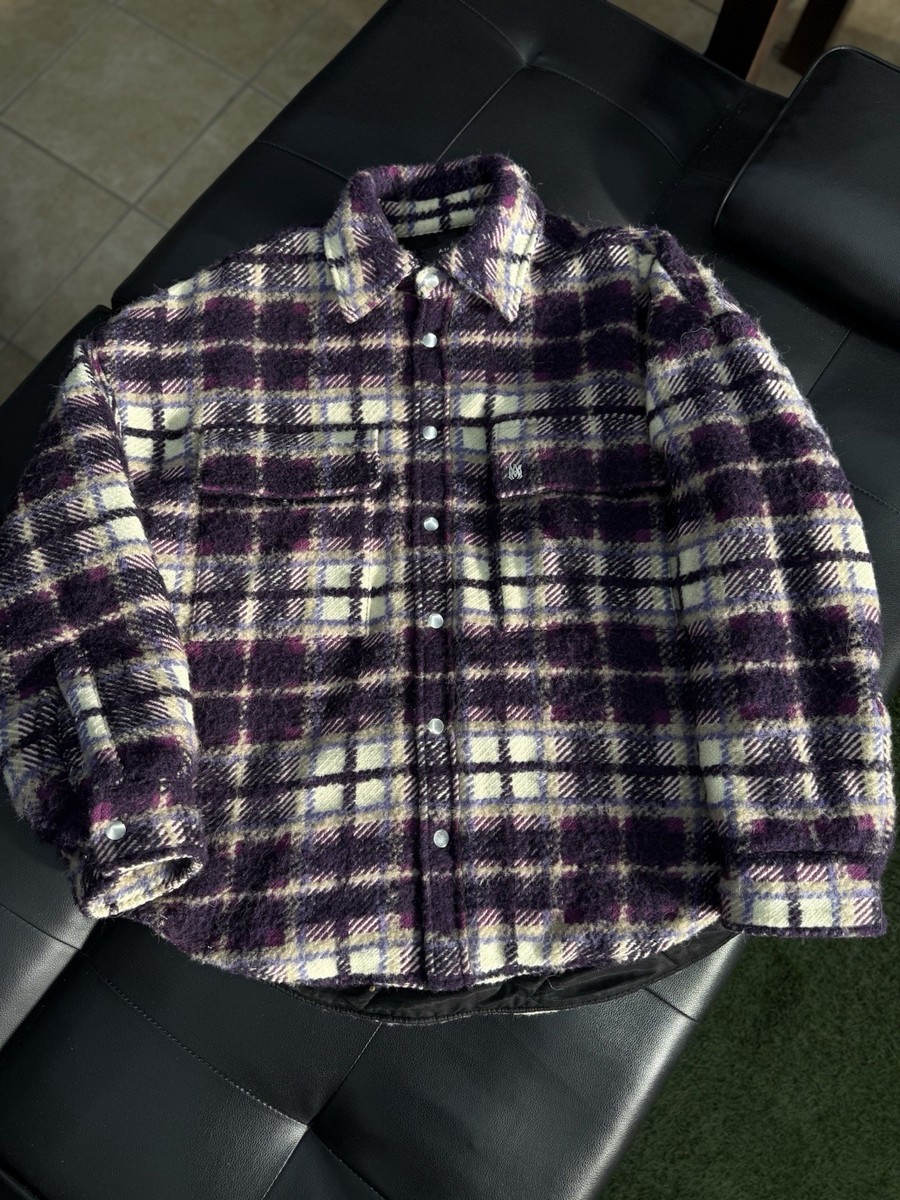 Ameri　PUFF SLEEVE WOOL JACKET Amiri Fur Wool Puffy Jacket Size XL 100% Authentic $1600 Retail