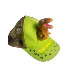 NWK Kids 3D T-Rex Dinosaur Trucker Hat Green Camo Mesh Snapback Cap Tyrannosaur