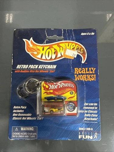 Hot Wheels 2001 Retro Pack Keychain with Mini Redline Cars #400-0 New Sealed