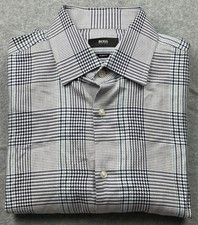 Hugo Boss Men  s Long Sleeve Shirt Slim Fit Button Up Plaid Size 39 15.5 NWOT