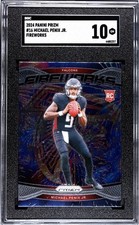 Michael Penix Jr. 2024 Panini Prizm #16 Fireworks Rookie RARE SGC 10 Gem Mint