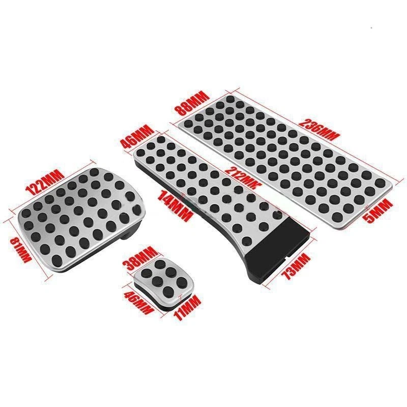 Cubierta de reposapiés de pedal de freno de gas 4 piezas para Mercedes-Benz C E S GLK SLK CLS SL Clase Foto 2 de 4