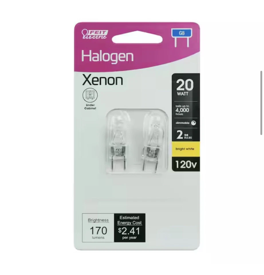 Feit Electric 20W T4 G8 Xenon Bulbs – Pack of 9 (2-Pack Style) - Image 2 of 4