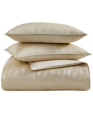 Hotel Collection Gilded Stripe KING Duvet Cover  Pillowshams Set Gold MSRP 550