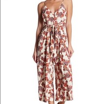 Free People Hot Tropic Floral Cropped Wide Leg Jumpsuit Romper Size 2 Sleeveless