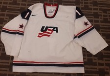 TEAM USA 2009 WJHC JOSH UNICE GAME- WORN JERSEY SZ 58G NIKE GOALIE PHOTOMATCHED