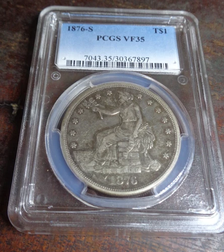 1876-S Trade Silver Dollar PCGS Genuine VF35 - no comment nice coin