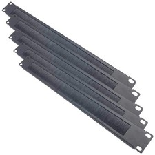 5 Pack 1U Brush Cable Manager Horizontal Rack Mount Cable Management Strip Pa...