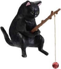 1Pc Fish Tank Landscaping Cartoon Fishing Cat Ornaments Aquarium Accessories ...