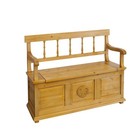 Sitzbank Truhenbank mit Armlehnen antiker Stil Weichholz B: 113 cm -11813-