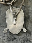 VINTAGE NATIVE AMERICAN SILVER LARGE TURQUOISE PENDANT NECKLACE — photo 8