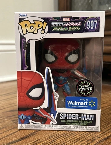 Funko Pop - CHASE #997 Mech Strike Monster Hunters - Glow Spider-Man Walmart