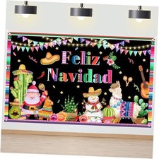 Feliz Navidad Backdrop Mexican Feliz Navidad Decorations Banner 6x3.6ft
