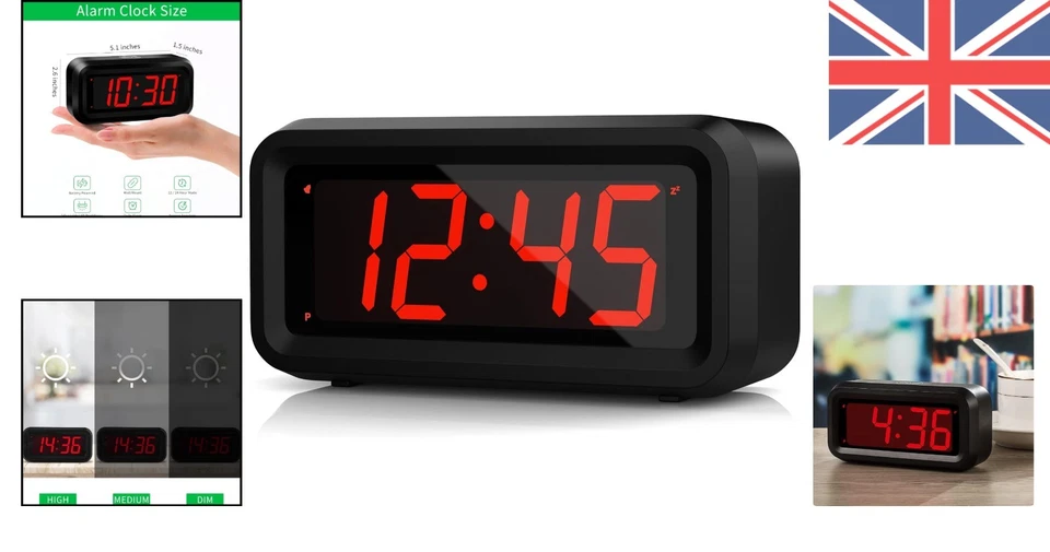 Versatile Digital Alarm Clock - 1.2'' LED Display, Wall-Mount & Travel Friendly - Image 2 of 4