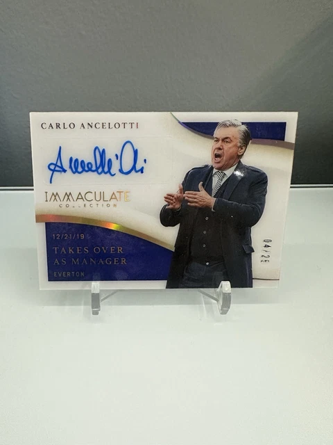 2020 Panini Immaculate Collection Carlo Ancelotti Auto /25 Everton