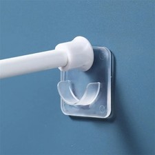 2/6/8 Adhesive Shower Curtain Rod Holder Wall Mount Transparent Tension Bracket