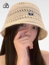 Moose Knuckles Men's and Women's Fisherman's Hats Solid Color Knitted Hollow Hat