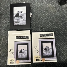 Malden International Designs 3 1/2 X 5 Picture Frames Black Set Of 2 New Photo